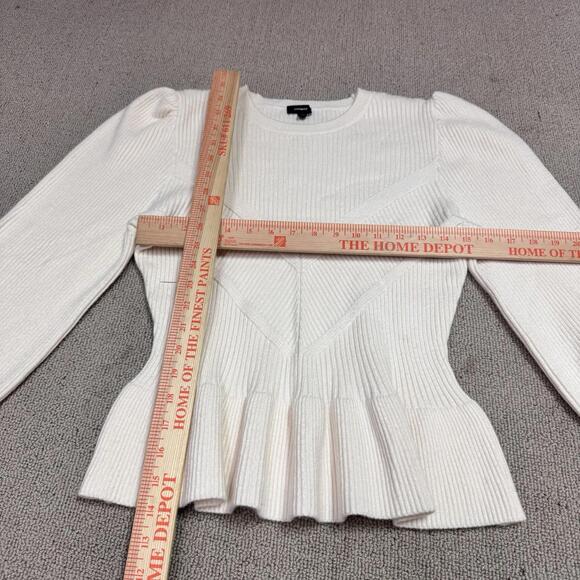 Express White Ribbed Sweater - Picture 2 of 11